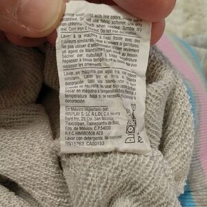 CHAMPION Womens SMALL French Terry Gray Sweatshirt Rainbow Pastel PULLOVER